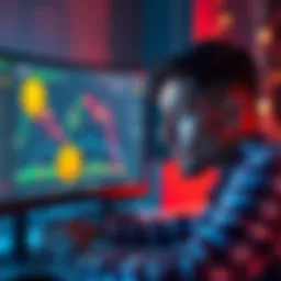 A person looking frustrated at a computer screen showing Frontier Wallet and MetaMask, with a visible cryptocurrency graph and wallet icons in the background.