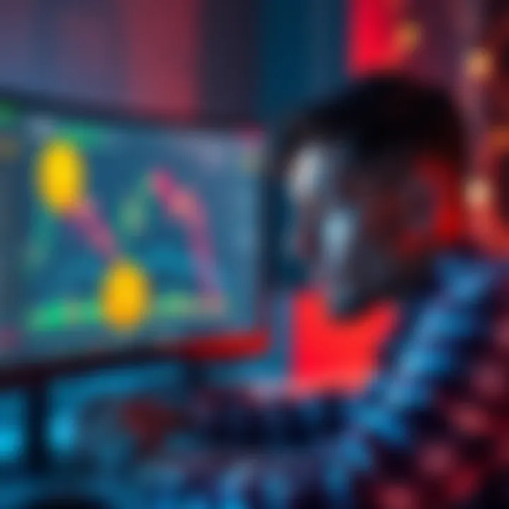 A person looking frustrated at a computer screen showing Frontier Wallet and MetaMask, with a visible cryptocurrency graph and wallet icons in the background.