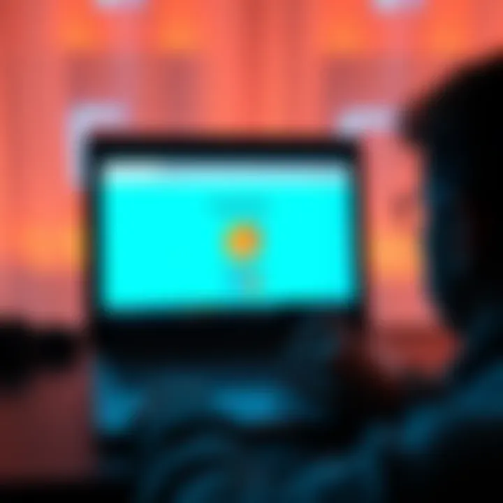A person viewing a laptop screen with MetaMask open, looking concerned about wallet issues in Chrome.
