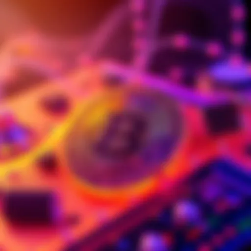 A visual representation of minimizing on-chain transactions in Bitcoin, depicting off-chain networks and privacy features.