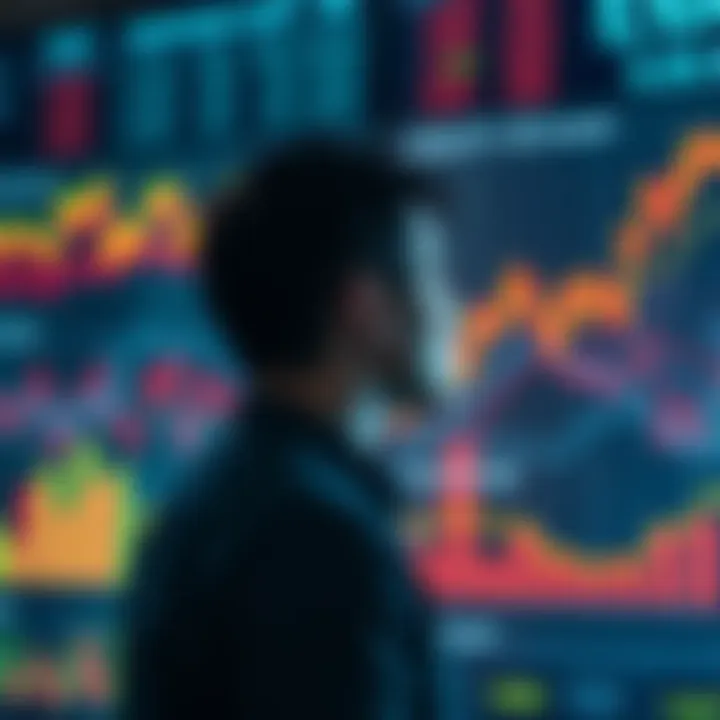 Reflecting on Past Investment Decisions A person looking back at financial charts and graphs, contemplating investment choices made in 2021.