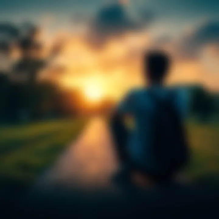 A person sitting alone, looking thoughtfully at a path in a park, symbolizing regret and reflection on past decisions.