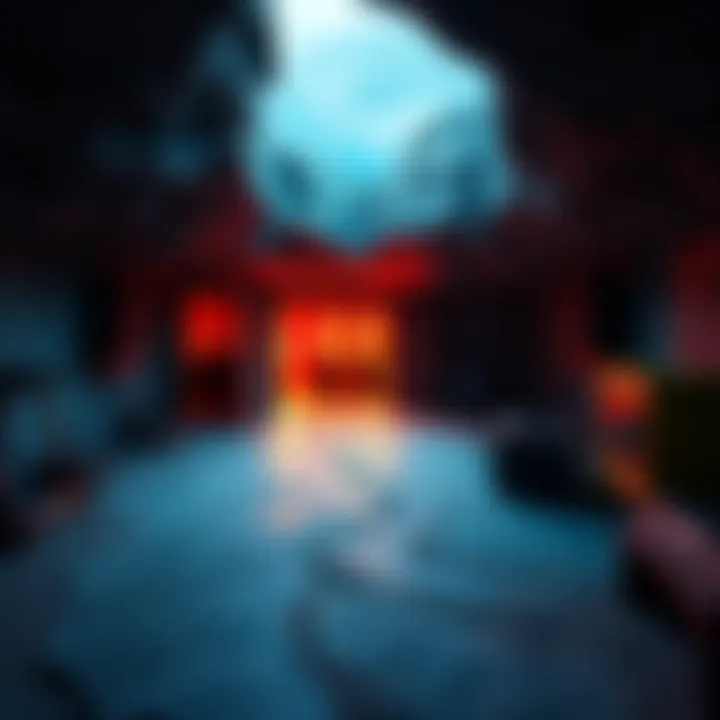 A concrete bunker in the mountains with mining rigs set up inside, showcasing modern technology and a cozy interior temperature.