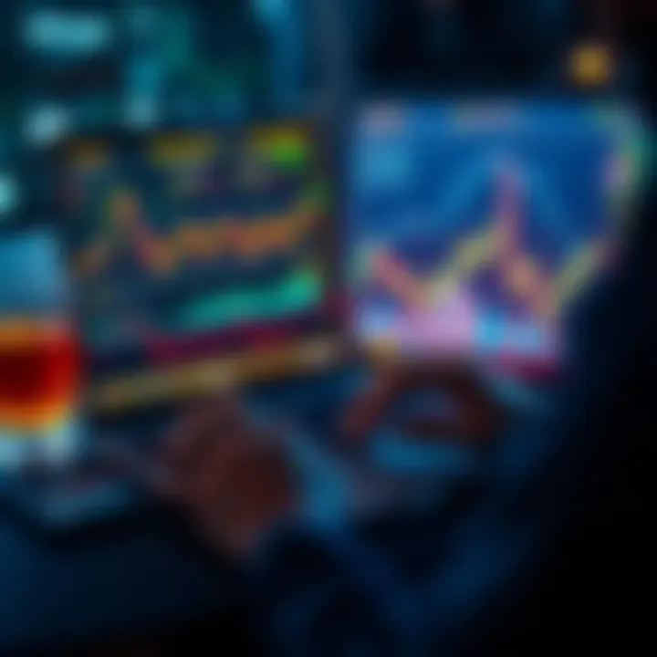 A person analyzing cryptocurrency charts and data on a laptop with charts and graphs displayed.