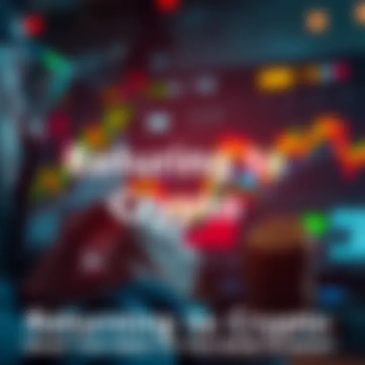 A person looking at cryptocurrency charts and coins, contemplating re-entering the market