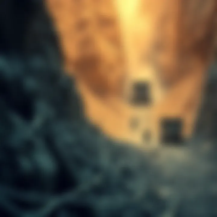 An active mining site with workers and machinery extracting resources from the earth, showcasing technological advancements in mining.