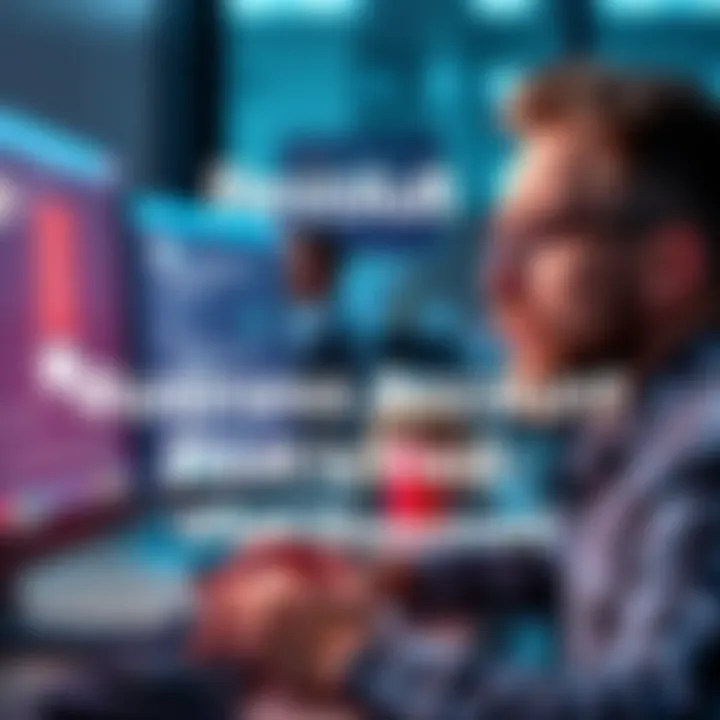 Revolut Business Account Restrictions A frustrated business owner looking at a computer screen showing account restrictions on a banking platform