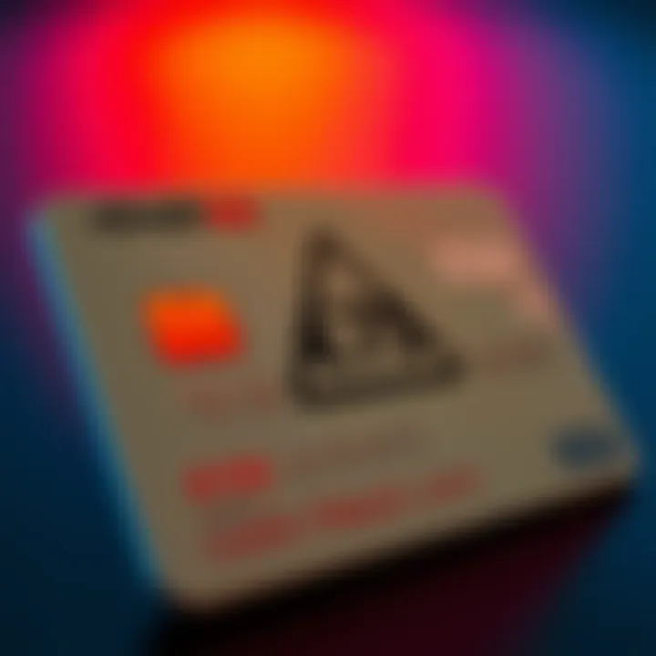 Revolut card with a warning symbol A Revolut card displaying a warning symbol to represent unauthorized charges