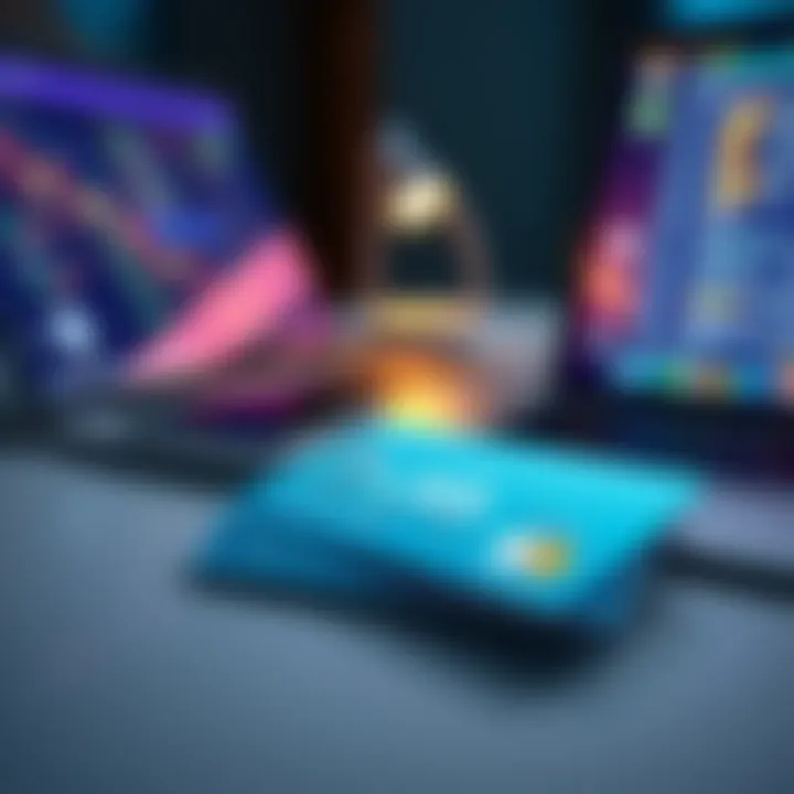 Revolut Credit Card A close-up of a Revolut credit card on a surface with a laptop and smartphone in the background, representing online transactions.