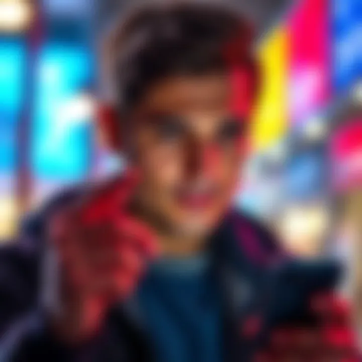 A person looking at a smartphone displaying a payment limit alert for contactless payments, with a puzzled expression.