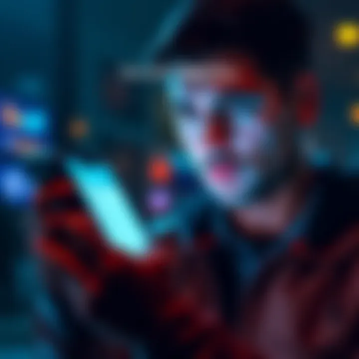 A person viewing their Revolut account balance on a smartphone with a concerned expression, illustrating security concerns about large amounts of money.