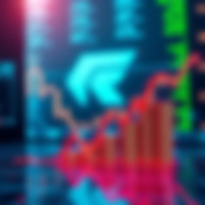 A graphic showing a decline in stock trading with a Revolut logo in the background, symbolizing the end of commission-free trading.