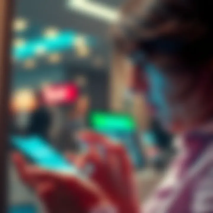 A frustrated person looking at their phone showing missing fund transfers in a banking app