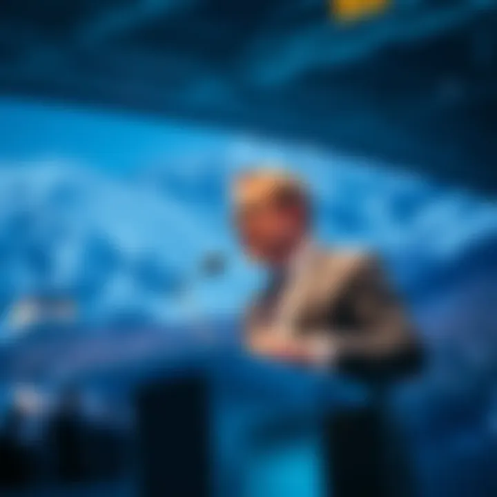 Ripple CEO at Davos Ripple CEO Brad Garlinghouse speaking at a podium during Davos 2026, highlighting XRP Ledger adoption by financial institutions.