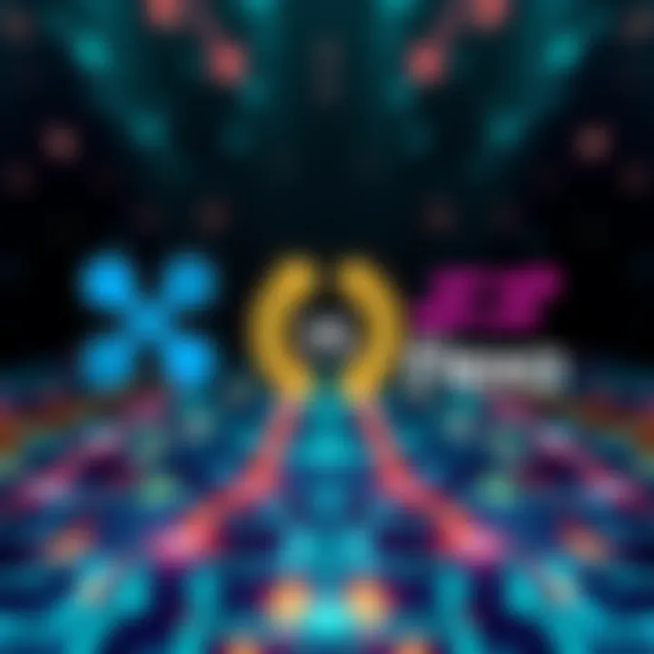 Illustration showing Ripple and Flexa logos with arrows depicting their strengths and technologies.