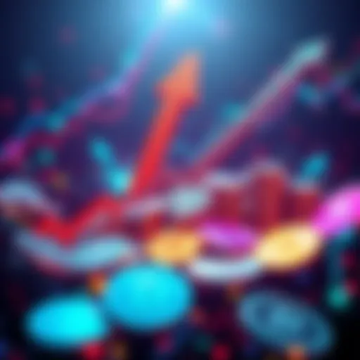 Rising Demand for Digital Currency Illustration of digital currencies with arrows indicating growth, symbolizing increased buying activity in the market.