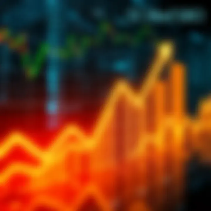 A graph showing an upward trend in market performance with an arrow indicating growth