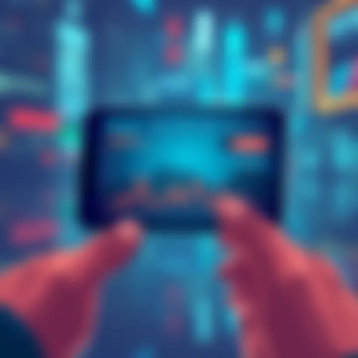 River app update illustration A smartphone displaying the River app with graphs and market trends, showing support features for investors during a bear market
