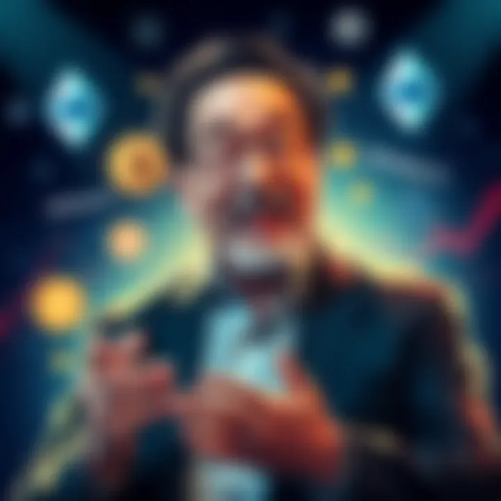 Robert Kiyosaki sharing a bold forecast about Ethereum's rise, surrounded by financial charts and crypto symbols.