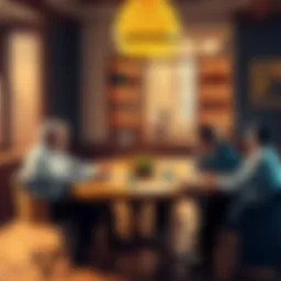 People discussing the idea of investing in FBTC for Roth IRAs at a round table