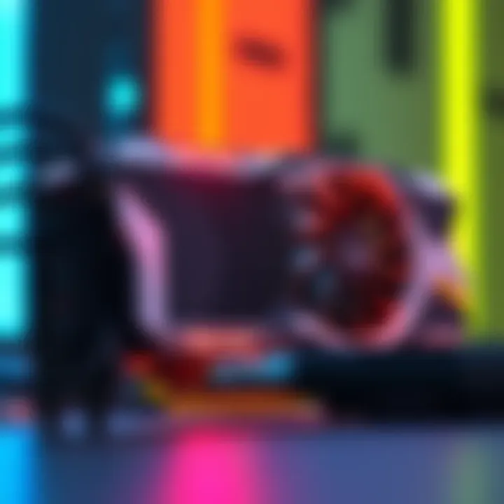 Close-up of the RTX 4080 graphics card showcasing its design and cooling features