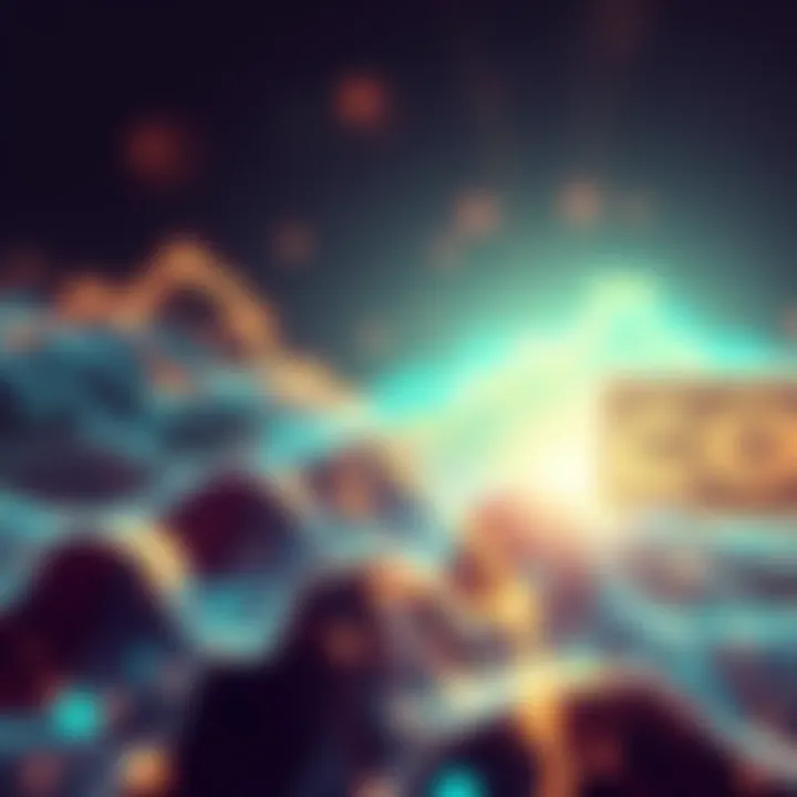 A graphic showing Real World Assets lending with digital and physical assets merging in a fluid design, representing the connection between the crypto world and traditional investments.