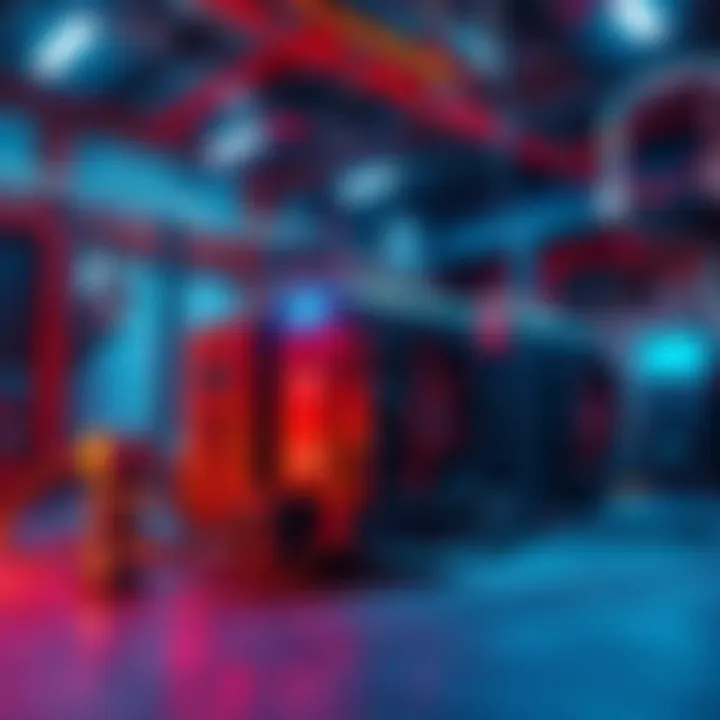 A setup of S21XP air-cooled miners in an industrial environment, showing the equipment used for cryptocurrency mining.