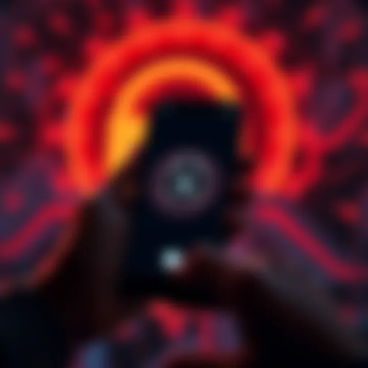 A person holding a smartphone displaying a digital wallet app, with a lock symbol in the background representing security.