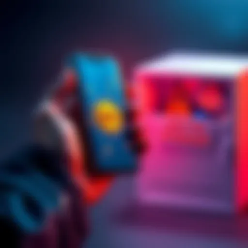 A person holding a smartphone with a digital wallet open, showing the SOL cryptocurrency, alongside a secure storage box labeled 'Crypto Storage'