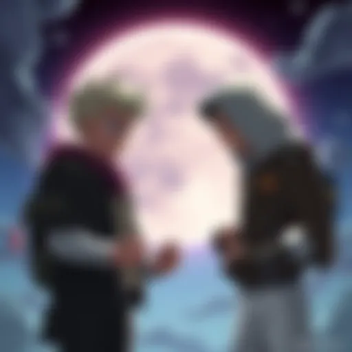 Saylor Moon stands firmly while delivering a warning to Butters, with tense expressions highlighting the seriousness of the moment.