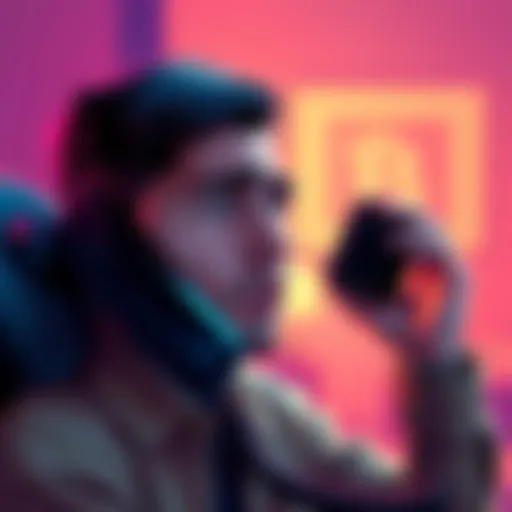 A person talking on the phone with a worried expression, illustrating the threat of scam calls claiming to be from Coinbase support.