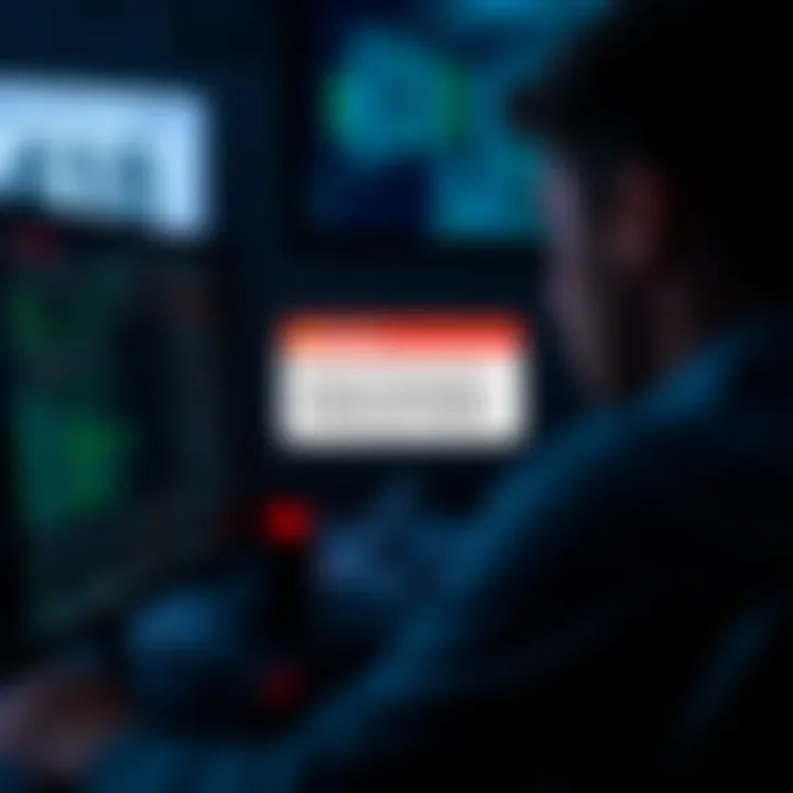 A person looking at a computer screen with a warning about a scam email targeting Gemini users, showcasing a fake verification code.
