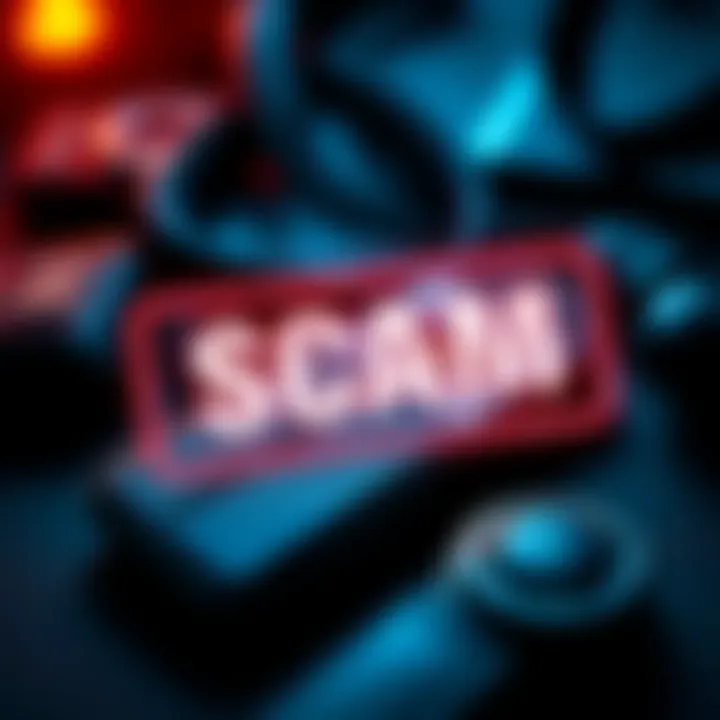 A warning graphic showing a phone and a Ledger wallet, indicating a scam involving fake police calls