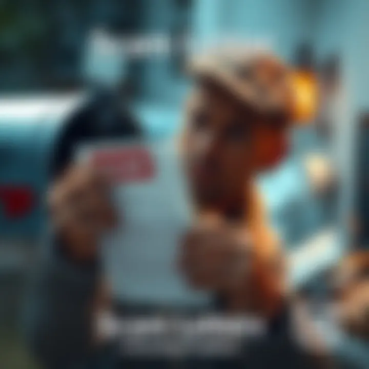 A concerned person examining a scam letter in their mailbox, emphasizing the rise in deceptive mail.