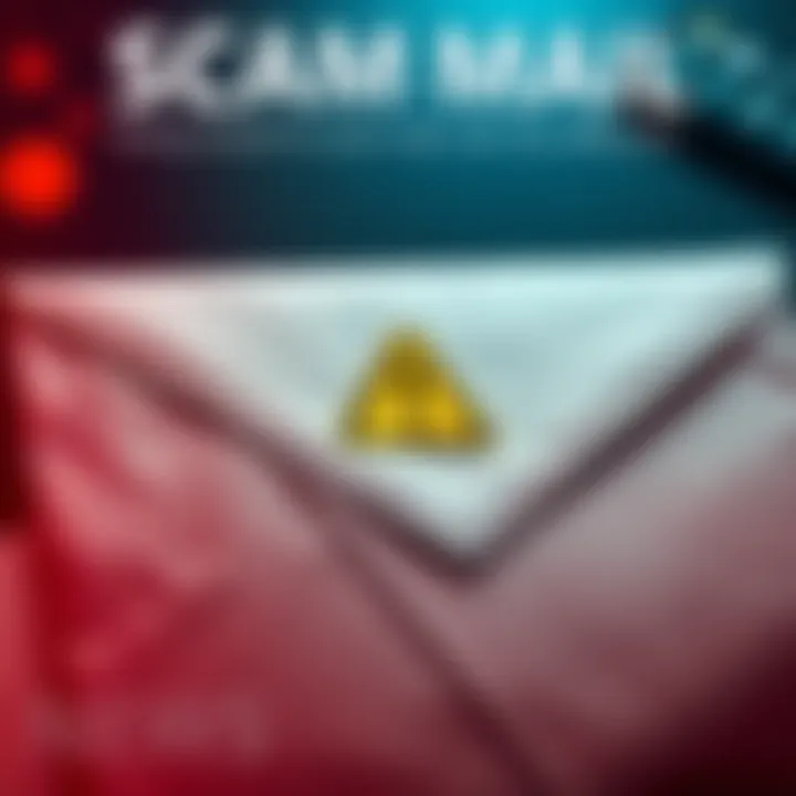 Scam Mail Alert A close-up of a suspicious envelope marked with warning symbols, representing scam mail. People are discussing its authenticity online.