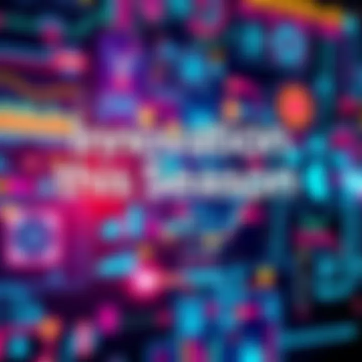 Colorful graphic showcasing innovative technology and advancements for the season