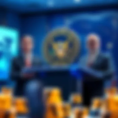 SEC and CFTC officials announcing new rules for digital assets, clarifying they are not securities, promoting innovation and investment in cryptocurrency