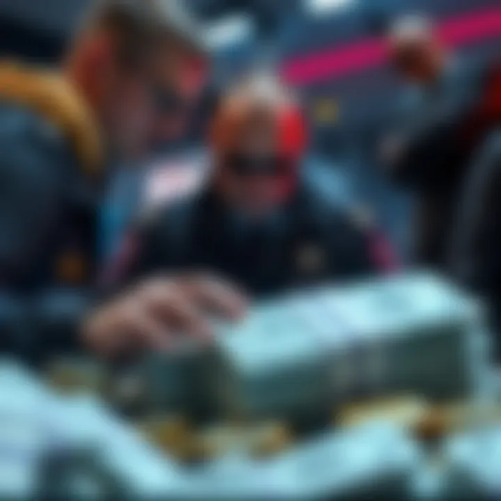 Agents from the Secret Service examining a large amount of cryptocurrency in a cold wallet