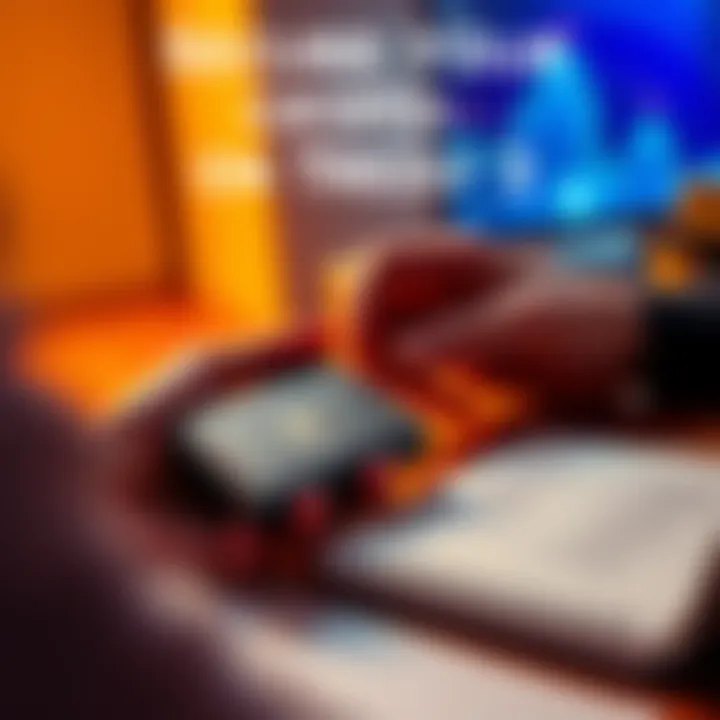 A person sharing access information for Trezor 3 with a loved one, showing a digital wallet and a notepad with passwords, emphasizing security.