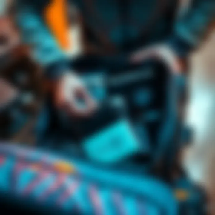 A person packing seed phrases and hardware wallets into a secure bag while preparing for a move