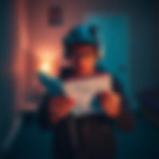 A person holds a notebook with a 24-word recovery phrase written down, while looking concerned in a dimly lit room, symbolizing the need to protect sensitive information.
