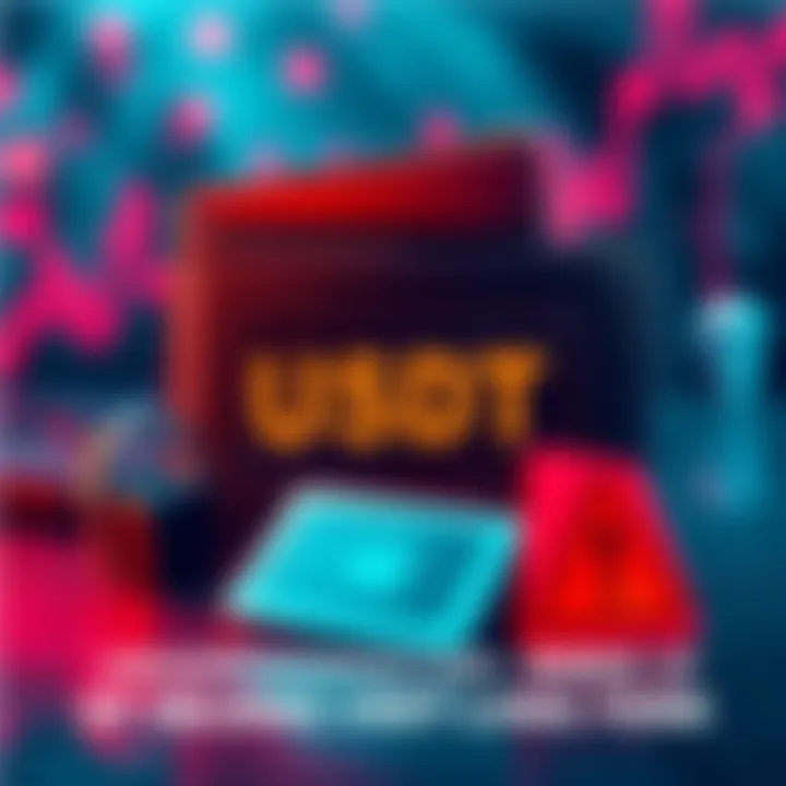 A digital wallet displaying USDT with warning signs highlighting potential security risks