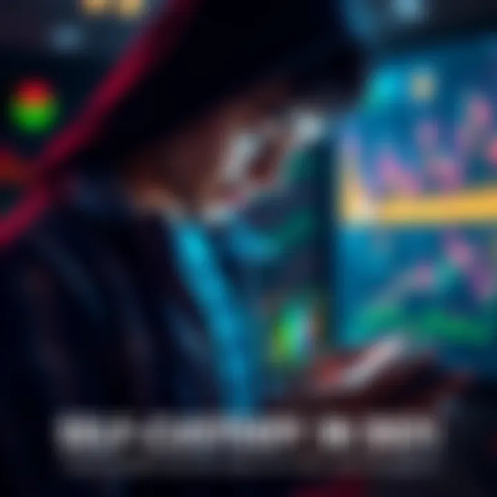 An individual managing their digital assets securely in a personal wallet, symbolizing self-custody in decentralized finance.