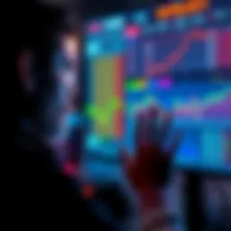 A person looking at a screen showing increasing cryptocurrency prices, contemplating selling their satoshis.
