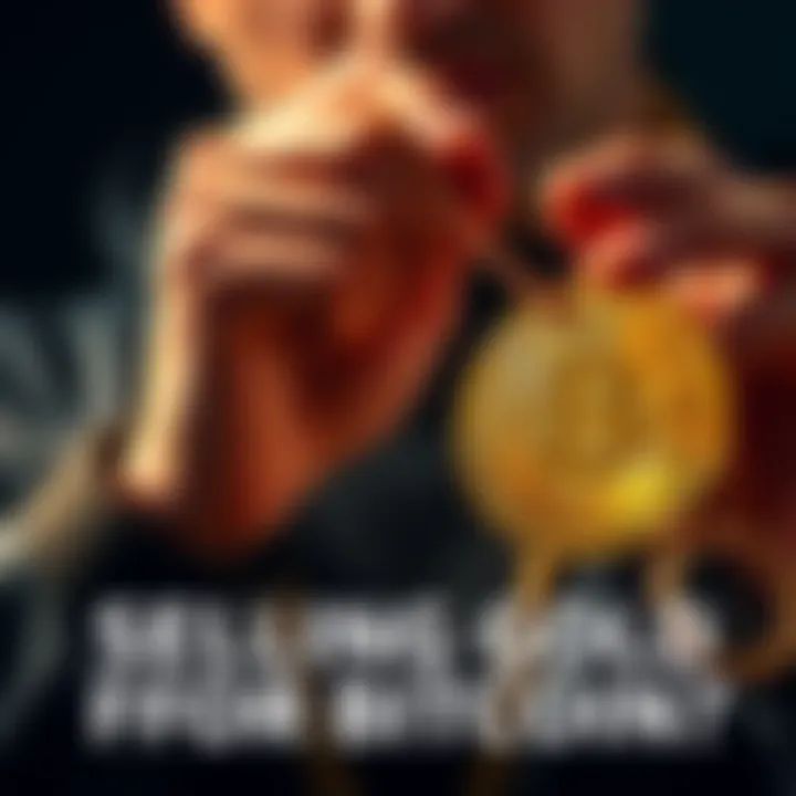 A person holding a gold chain and a Bitcoin symbol, contemplating the decision to invest in cryptocurrency.