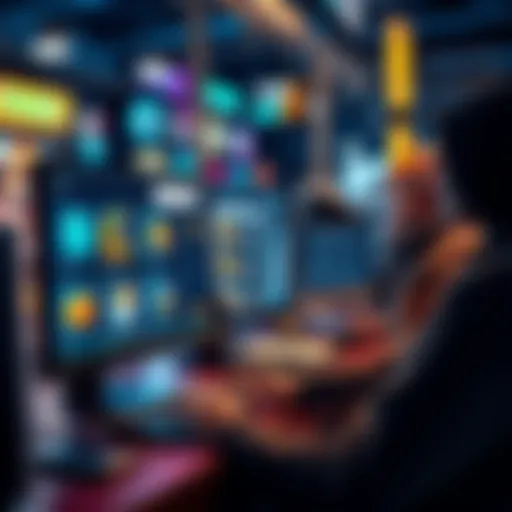 A person using a computer to sell NFTs on a digital marketplace