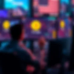 A person sitting at a computer screen showing PiCoin trading platforms, preparing to sell their cryptocurrency for cash.