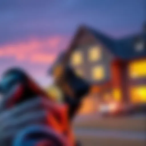 A person looking at their Bitcoin wallet while holding a house key, contemplating selling Bitcoin to pay off a mortgage.
