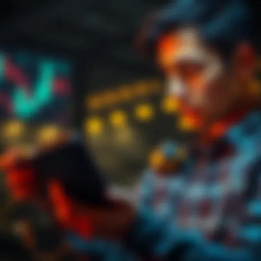 A person looking concerned while checking their cryptocurrency wallet and comparing values before selling XRP to USD.