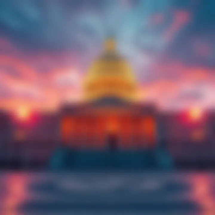 U.S. Senate building with lawmakers approving the GENIUS Act for stablecoin regulation